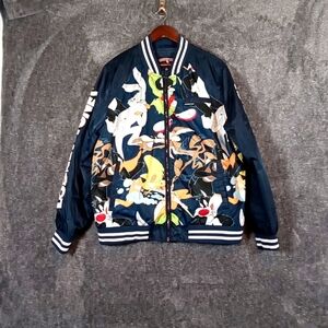 Members only men's looney tunes bomber jacket size extra large